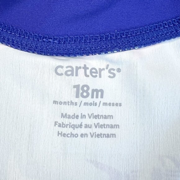 Carter's One Piece Rashguard Swimsuit | Baby Boys | 18 months | Sharks | Blue - Picture 7 of 9